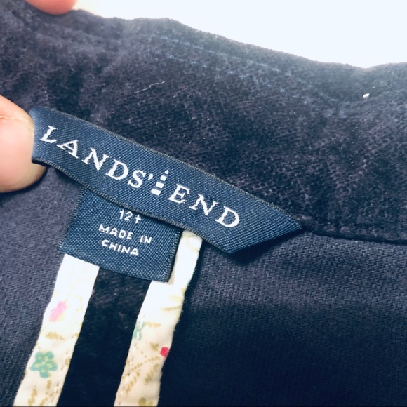Lands' End Girl's Velvet Blue Blazer Size 12+ - Picture 2 of 4